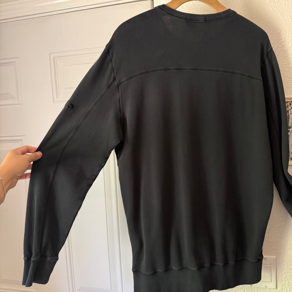 STONE ISLAND black crew neck knit long sleeve pullover tee t-shirt sweater - Picture 4 of 8